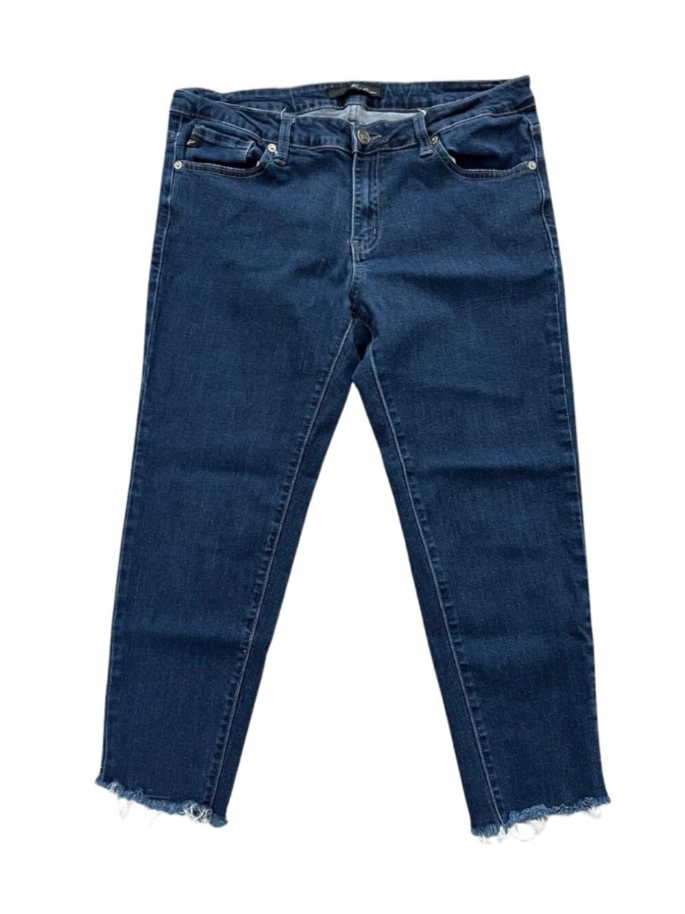 KanCan Women's Indigo Slim Ankle-Crop Raw Hem Stretch Jeans Cut #5471 - Size 13